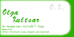 olga kultsar business card